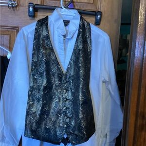 Womens Paisley Vest and White Shirt Set